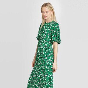 NEW Who What Wear Green Shadow Vine Floral Dress NWT Size S, from Target